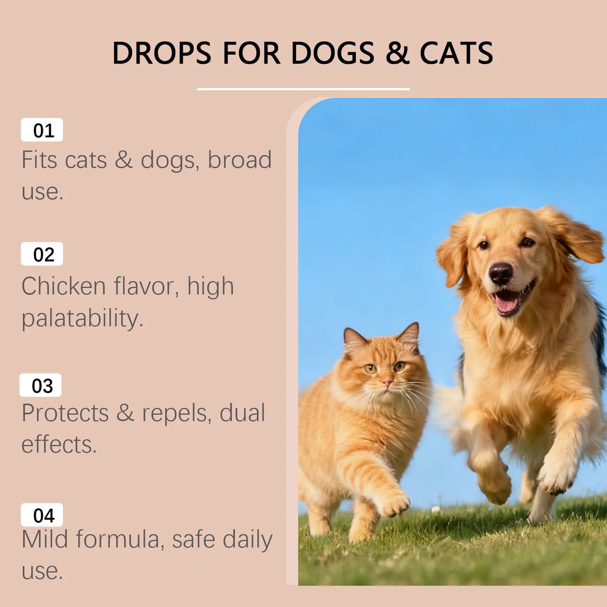 Gocce Svermentiere Naturali per Cani e Gatti, Integratore Antiparassitario Intestinale, Protezione e Repellente a Doppio Effetto, Liquido Svermentiere per Animali Domestici