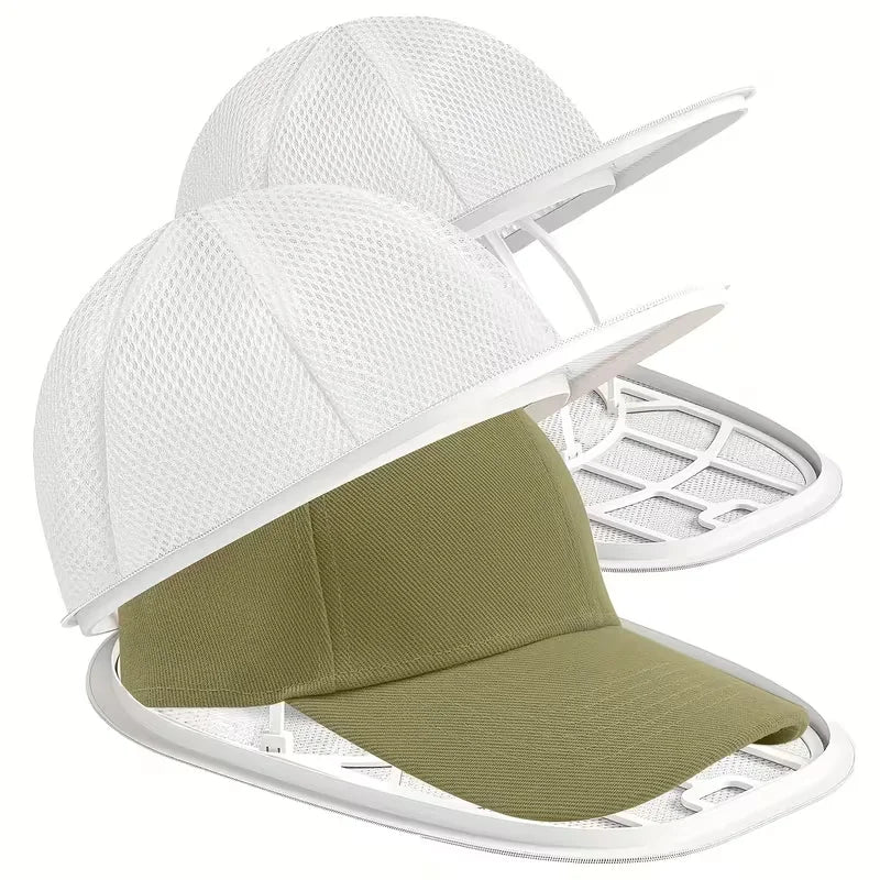 Gabbia Riutilizzabile per il Lavaggio dei Cappelli, Supporto Anti-Deformazione con Borsa a Rete per la Conservazione, Supporto Salvaspazio per la Pulizia dei Cappelli per l'Organizzazione Domestica