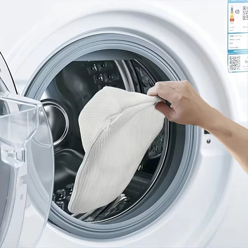 Gabbia Riutilizzabile per il Lavaggio dei Cappelli, Supporto Anti-Deformazione con Borsa a Rete per la Conservazione, Supporto Salvaspazio per la Pulizia dei Cappelli per l'Organizzazione Domestica