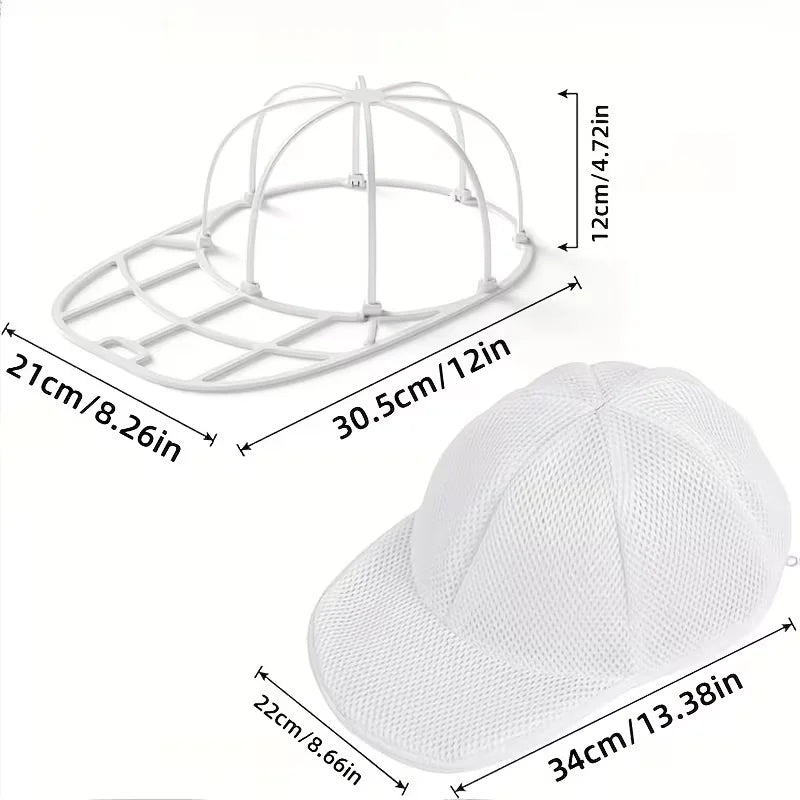 Gabbia Riutilizzabile per il Lavaggio dei Cappelli, Supporto Anti-Deformazione con Borsa a Rete per la Conservazione, Supporto Salvaspazio per la Pulizia dei Cappelli per l'Organizzazione Domestica