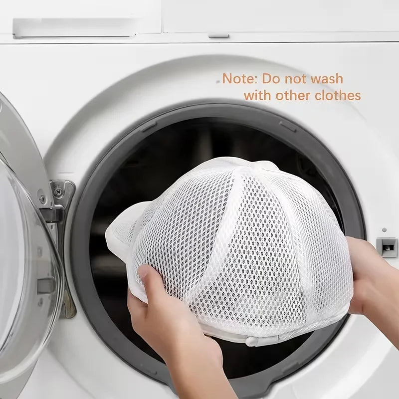 Gabbia Riutilizzabile per il Lavaggio dei Cappelli, Supporto Anti-Deformazione con Borsa a Rete per la Conservazione, Supporto Salvaspazio per la Pulizia dei Cappelli per l'Organizzazione Domestica